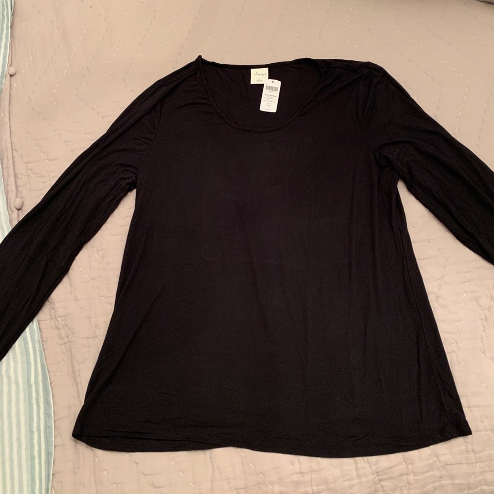Soma Cool Nights Pajama Shirt Black